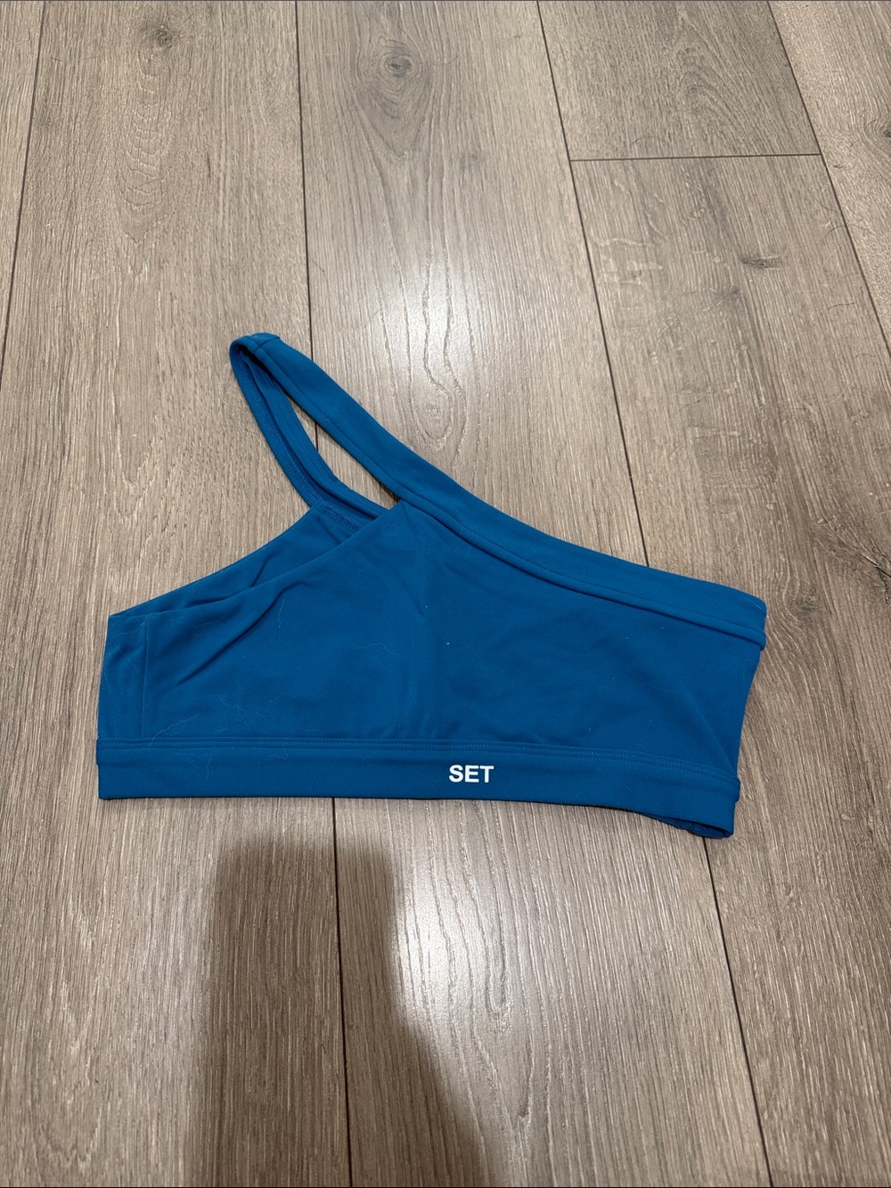 SET Active One-Shoulder Swim Top in Blue
